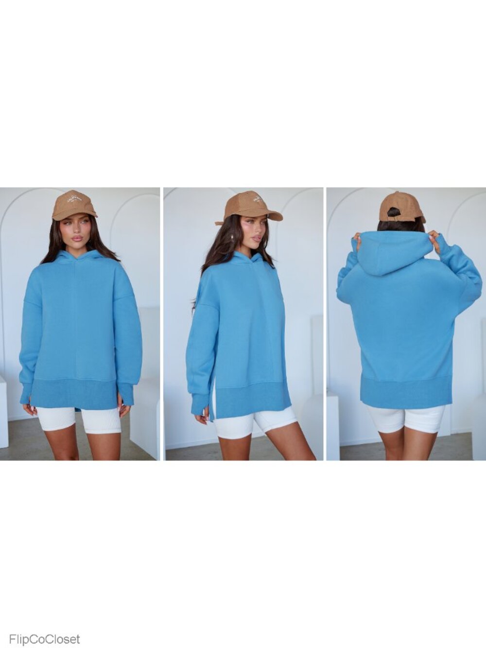 Oversized Pullover Hoodie Long Sleeve Sweatshirt with Thumbhole Cuffs - Picture 6 of 6